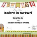 Free Certificate Of Appreciation For Teachers | Customize Online Inside Teacher Of The Month Certificate Template