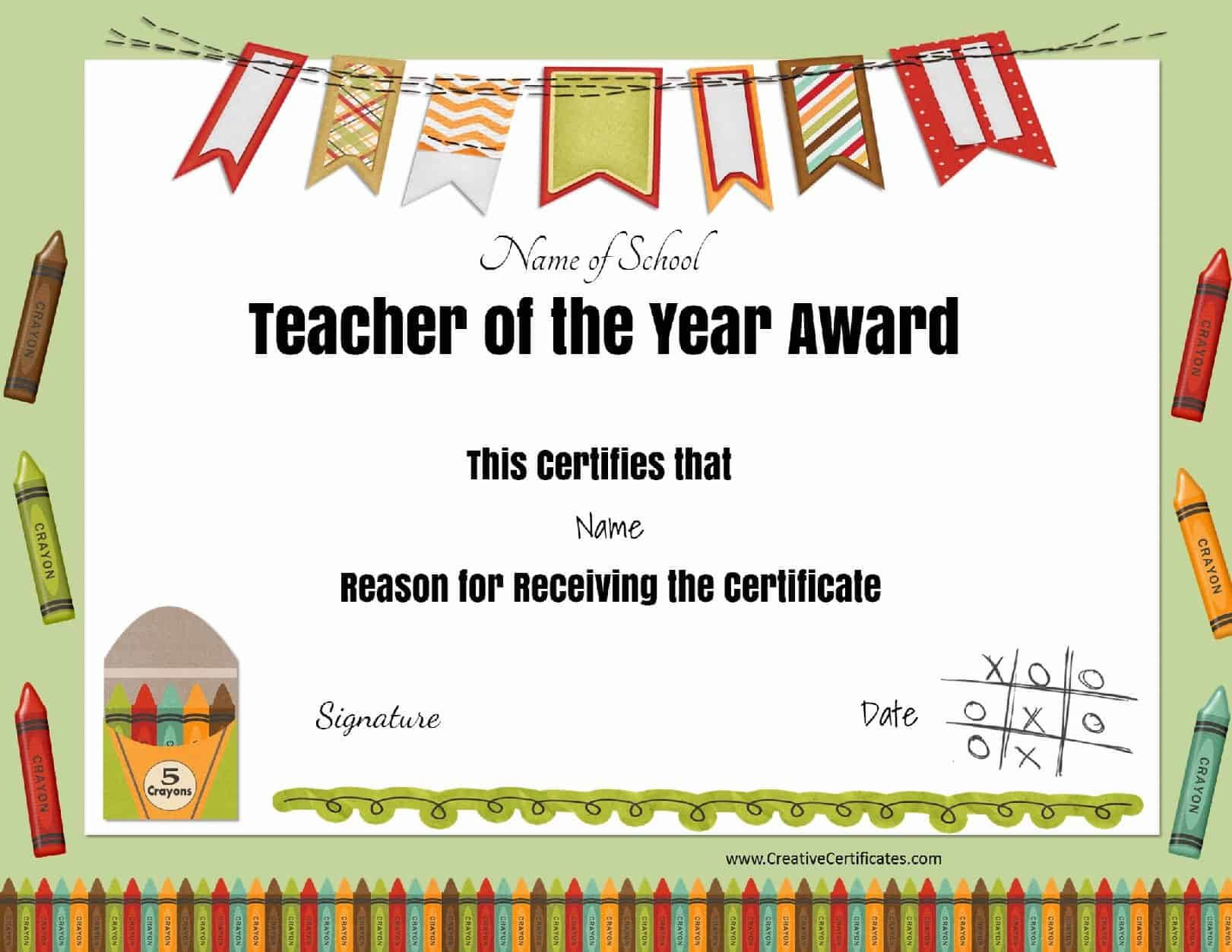 Free Certificate Of Appreciation For Teachers | Customize Online Inside Teacher Of The Month Certificate Template