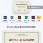 Free Certificate Of Destruction | Certificate Templates In Destruction Certificate Template