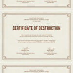 Free Certificate Of Destruction | Free Certificate Templates Inside Free Certificate Of Destruction Template