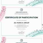 Free Choir Certificate Of Participation | Note | Certificate Throughout Choir Certificate Template