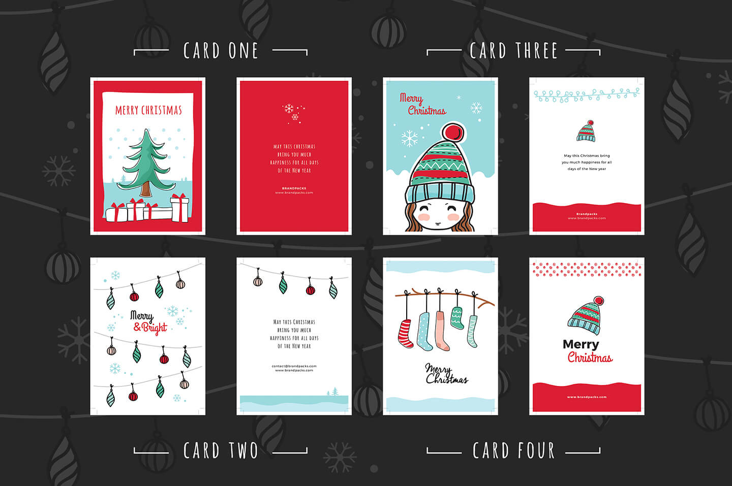 Free Christmas Card Templates For Photoshop & Illustrator With Regard To Adobe Illustrator Christmas Card Template
