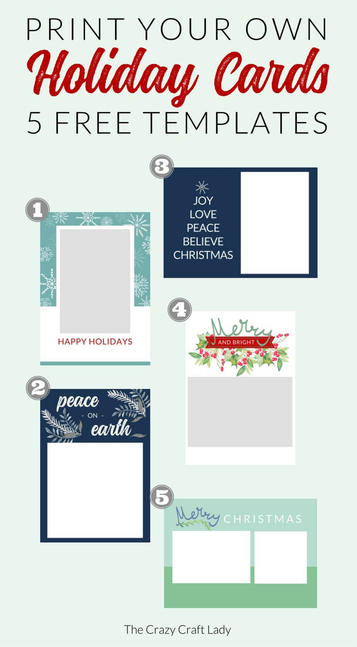 Free Christmas Card Templates – The Crazy Craft Lady In Template For Cards To Print Free