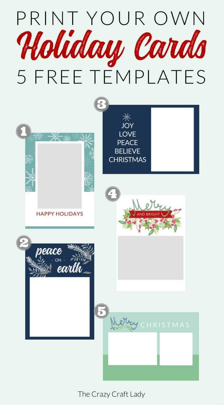 Free Christmas Card Templates - The Crazy Craft Lady Regarding Print Your Own Christmas Cards Templates