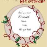 Free Christmas Gift Certificate Template | Customize Online With Christmas Gift Certificate Template Free Download