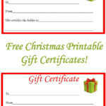 Free Christmas Printable Gift Certificates | Gifts | Free Inside Homemade Christmas Gift Certificates Templates