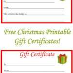 Free Christmas Printable Gift Certificates | Gifts | Free Inside Homemade Christmas Gift Certificates Templates