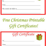 Free Christmas Printable Gift Certificates | Misc | Free For Free Christmas Gift Certificate Templates