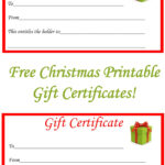 Free Christmas Printable Gift Certificates | Projects To Try Regarding Printable Gift Certificates Templates Free