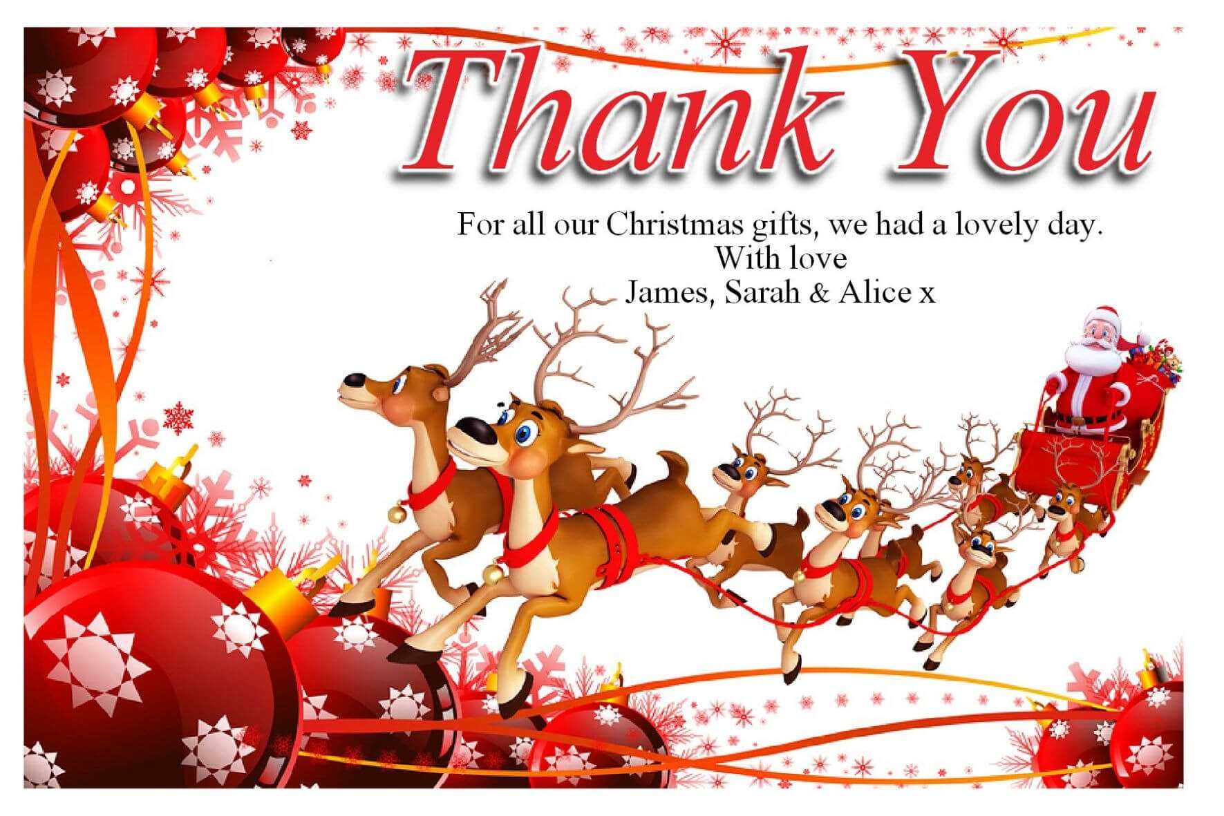 Free Christmas Thank You Cards Templates — Anouk Invitations With Regard To Christmas Thank You Card Templates Free