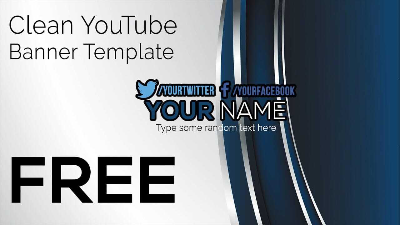 Free Clean Youtube Banner Template (Photoshop And Gimp) Inside Gimp Youtube Banner Template