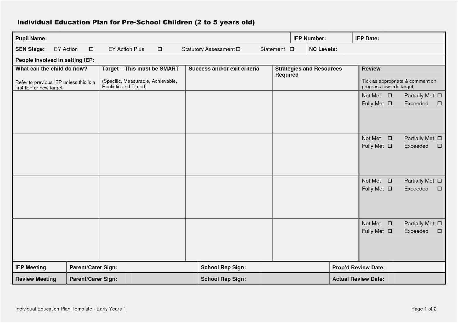 Free Collection 58 Iep Template Example | Free Professional With Blank Iep Template