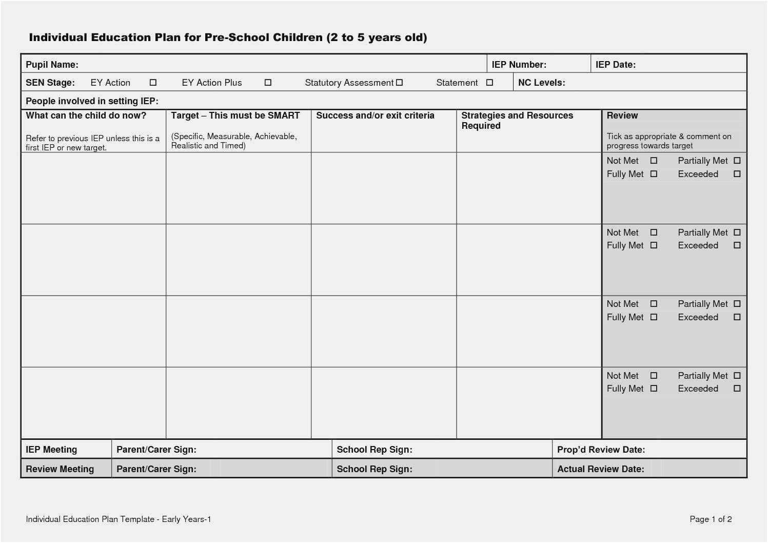 Free Collection 58 Iep Template Example | Free Professional With Blank Iep Template