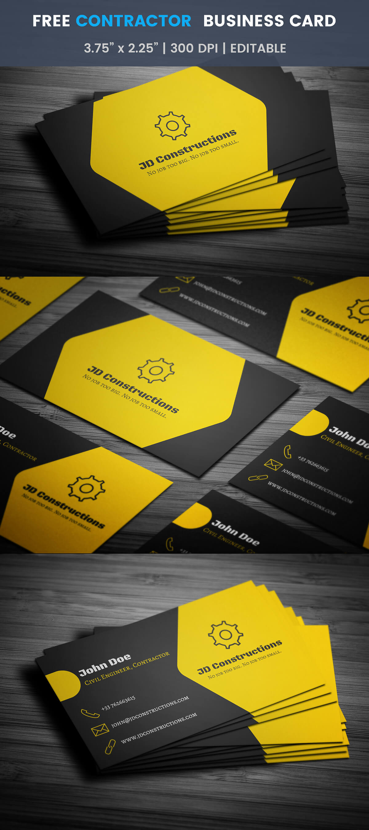 Free Construction Business Card Template On Student Show For Construction Business Card Templates Download Free