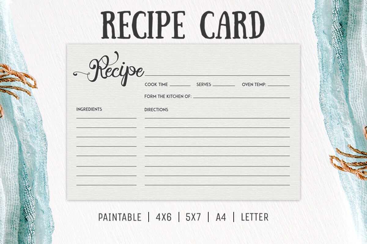 Free Cooking Recipe Card Template Rc2 – Creativetacos With Regard To 4X6 Photo Card Template Free