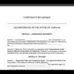 Free Corporate Bylaws Template | Pdf | Word In Corporate Bylaws Template Word