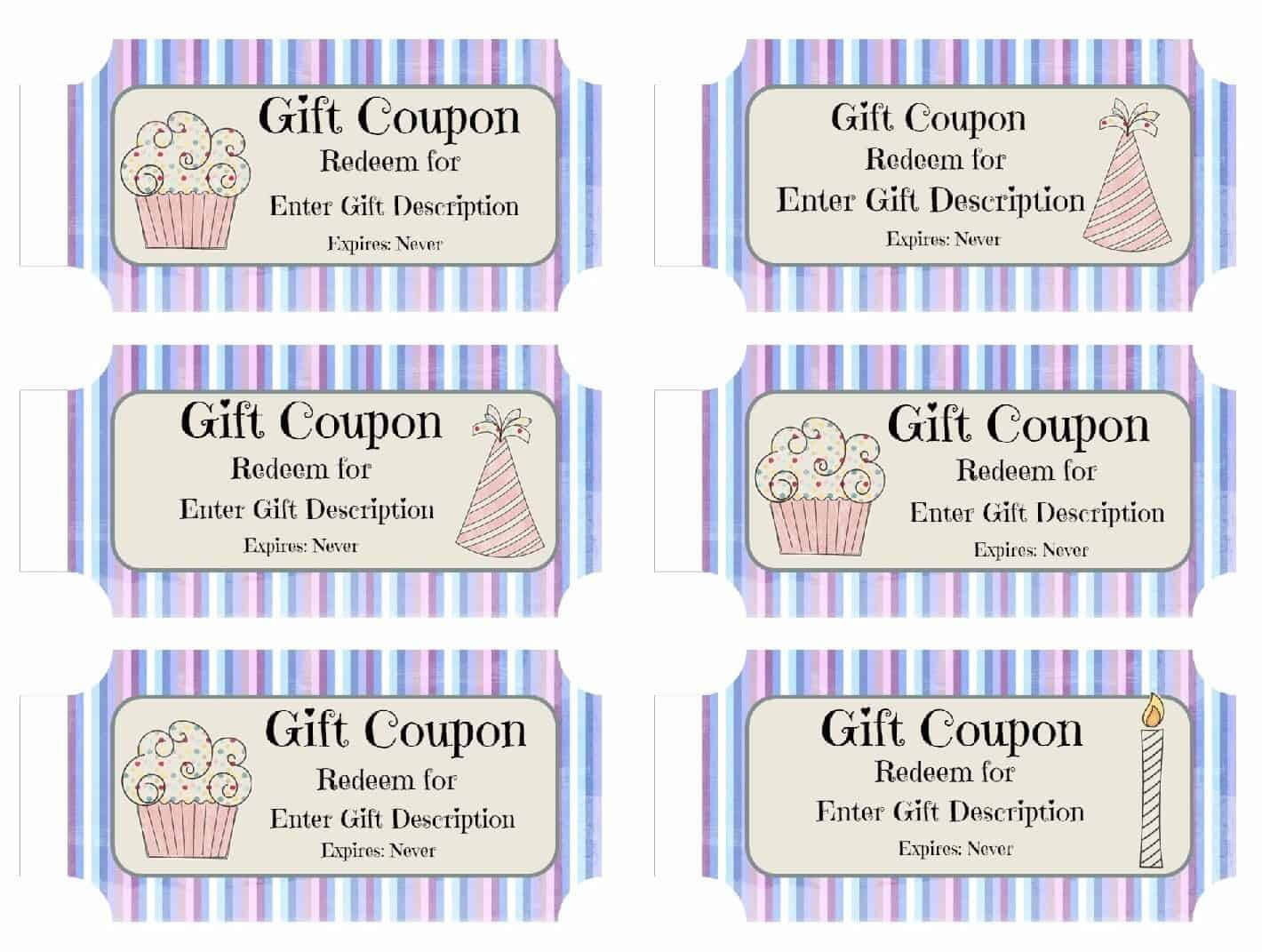 Free Custom Birthday Coupons – Customize Online & Print At Home Regarding Coupon Book Template Word