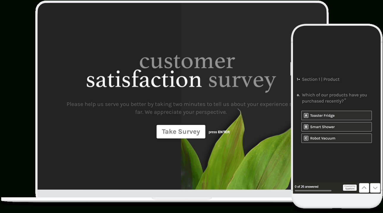 Free Customer Satisfaction Survey Template | Typeform Templates In Survey Card Template