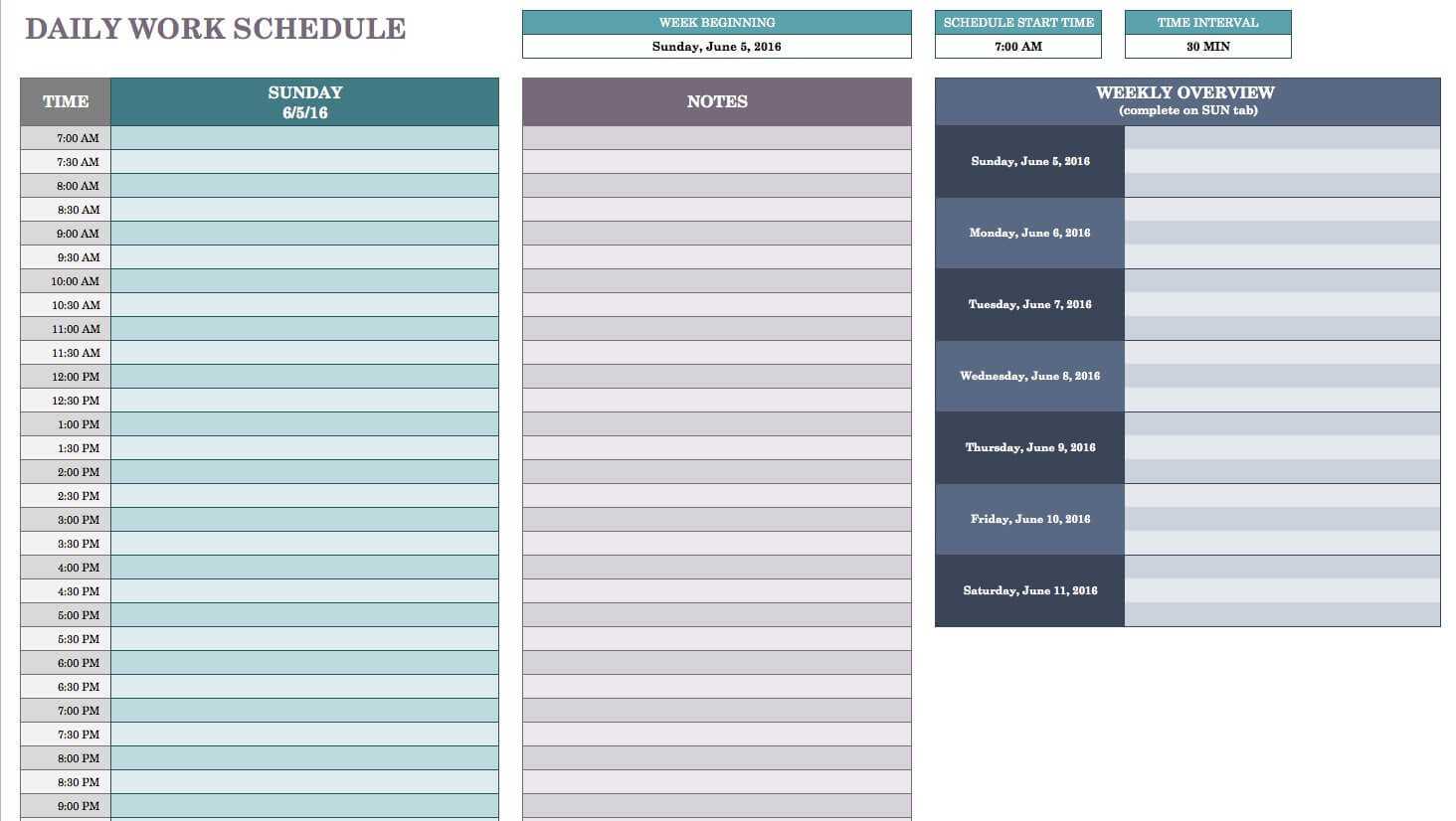 Free Daily Schedule Templates For Excel – Smartsheet Intended For Employee Daily Report Template