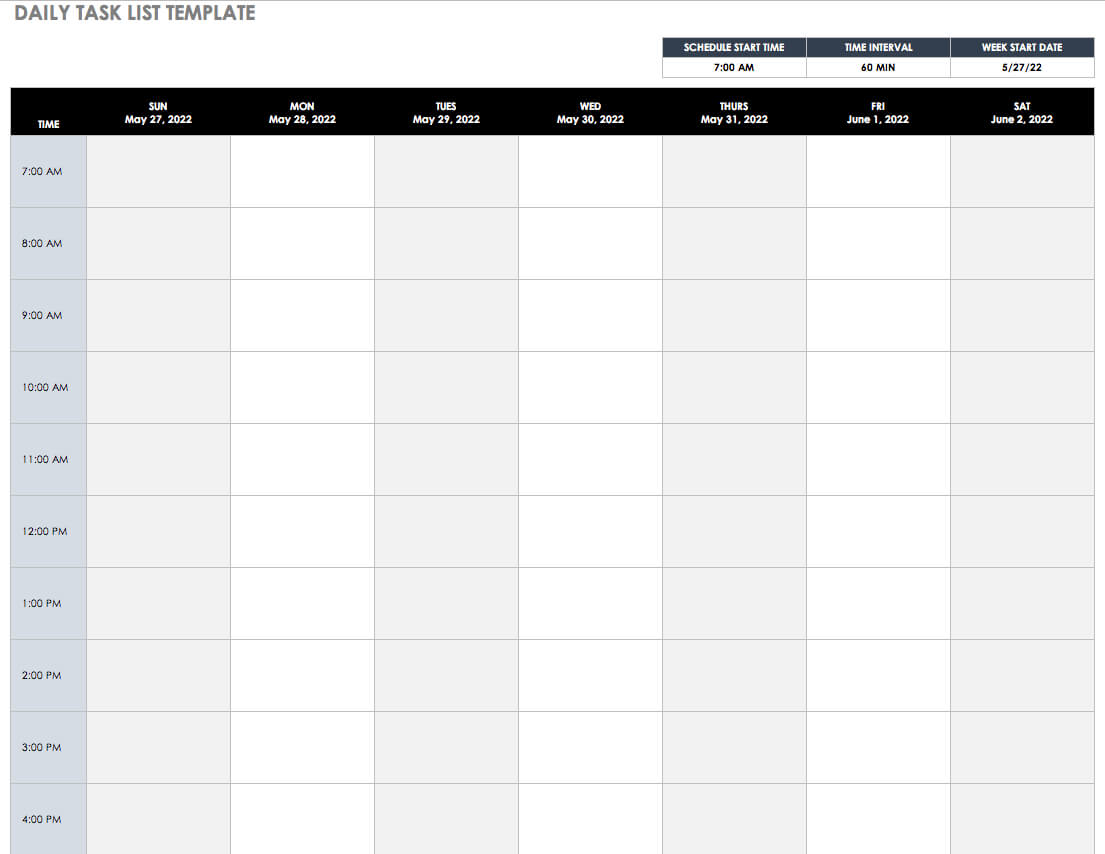 Free Daily Schedule Templates For Excel – Smartsheet Pertaining To Employee Daily Report Template