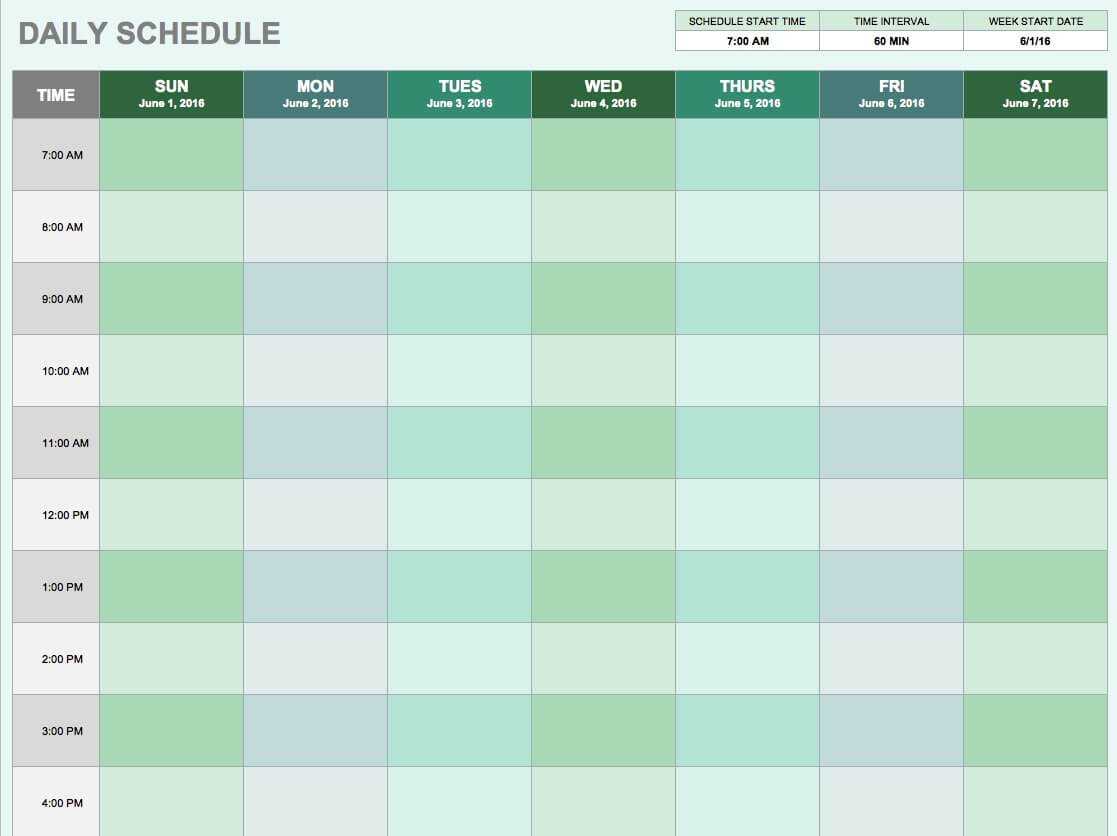 Free Daily Schedule Templates For Excel – Smartsheet Regarding Daily Activity Report Template