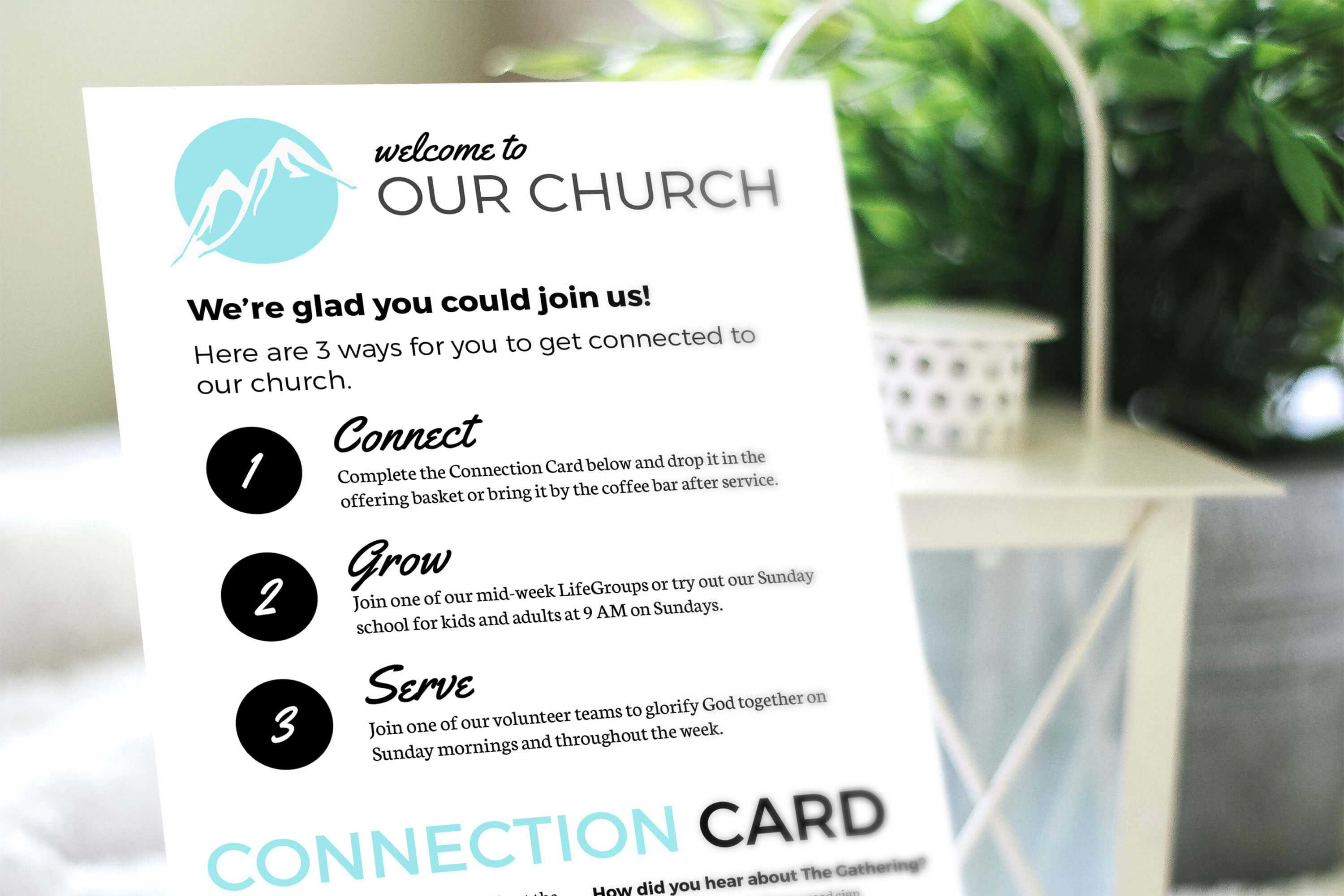 Free Design Template: Connection Card – Churchly Intended For Decision Card Template