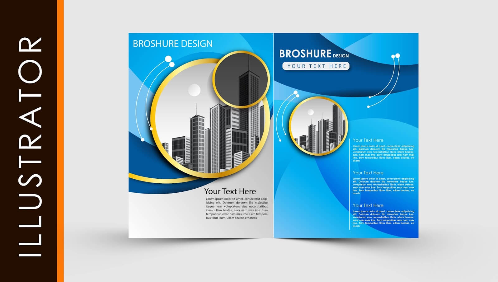 Free Download Adobe Illustrator Template Brochure Two Fold Intended For Free Illustrator Brochure Templates Download