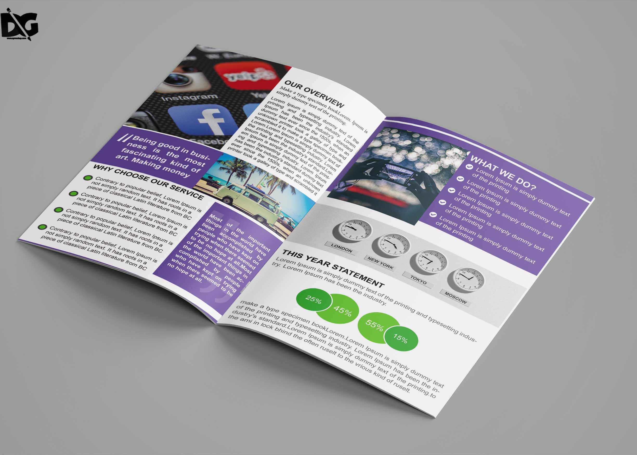 Free Download Bi Fold Social Media Company Brochure Template Pertaining To Social Media Brochure Template