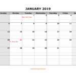 Free Download Printable Calendar 2019, Large Box Grid, Space Inside Blank One Month Calendar Template