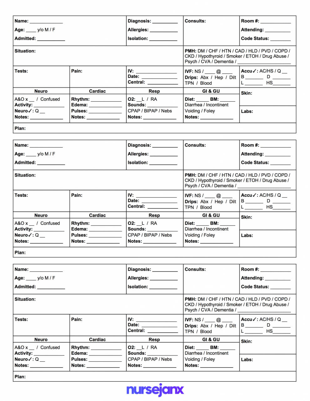 Free Download! This Is A Mini Sbar Nursing Brain Report In Med Surg Report Sheet Templates