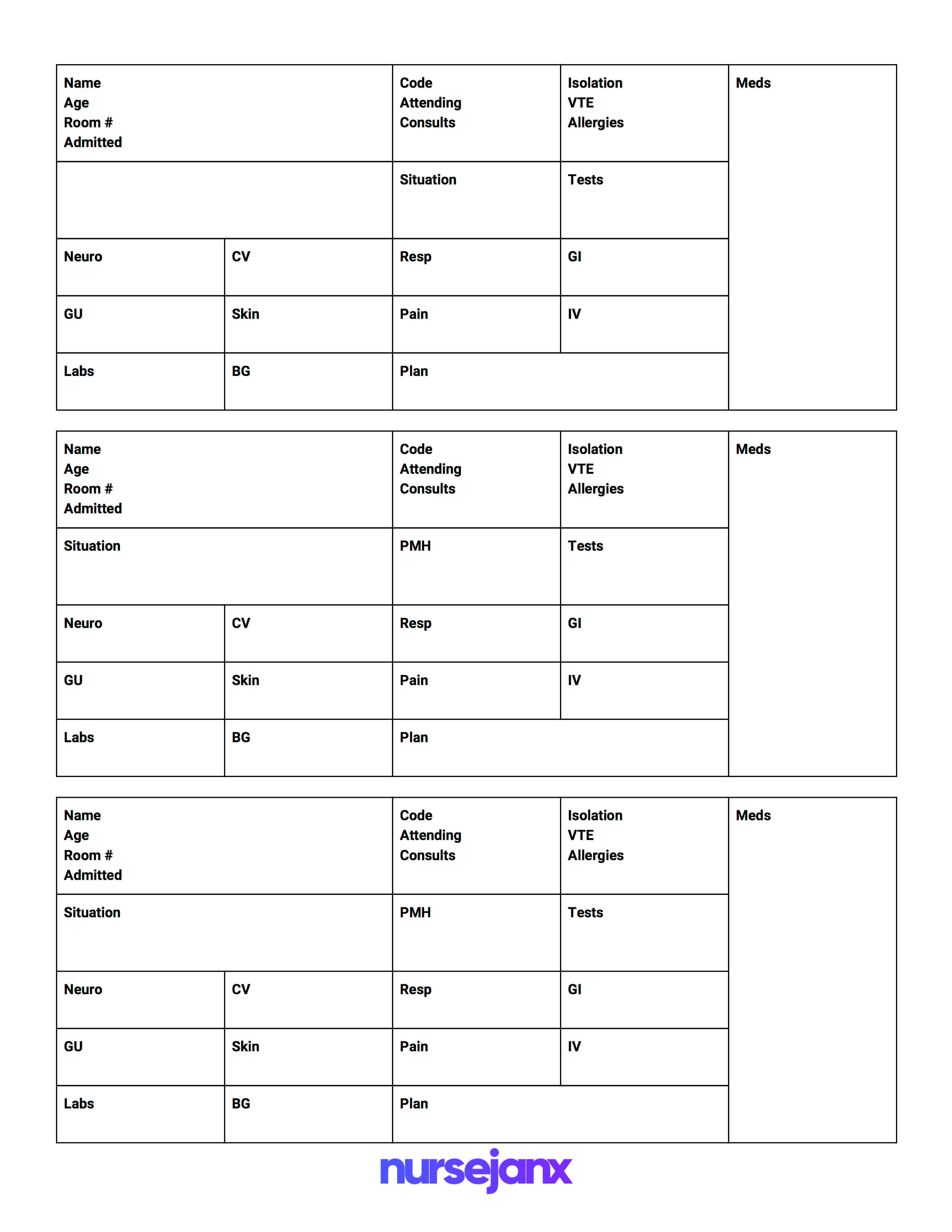 Free Download! This Nursejanx Store Exclusive Is A Sbar For Nursing Report Sheet Templates