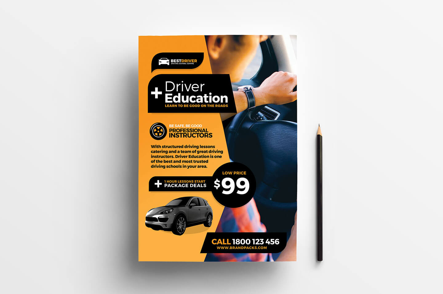Free Driving School Poster & Rack Card Template – Psd, Ai With Advertising Card Template