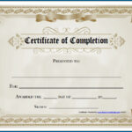 Free Editable Printable Certificate Of Completion #253 Throughout Blank Certificate Of Achievement Template