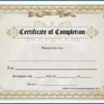 Free Editable Printable Certificate Of Completion #253 Throughout Blank Certificate Of Achievement Template