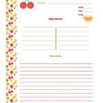 Free Editable Recipe Card Templates For Microsoft Word In Free Recipe Card Templates For Microsoft Word