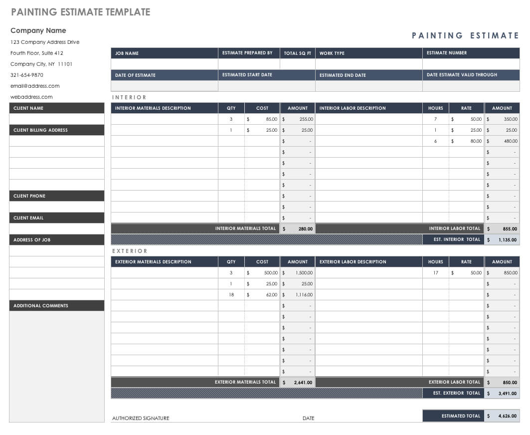 Free Estimate Templates | Smartsheet Intended For Blank Estimate Form Template