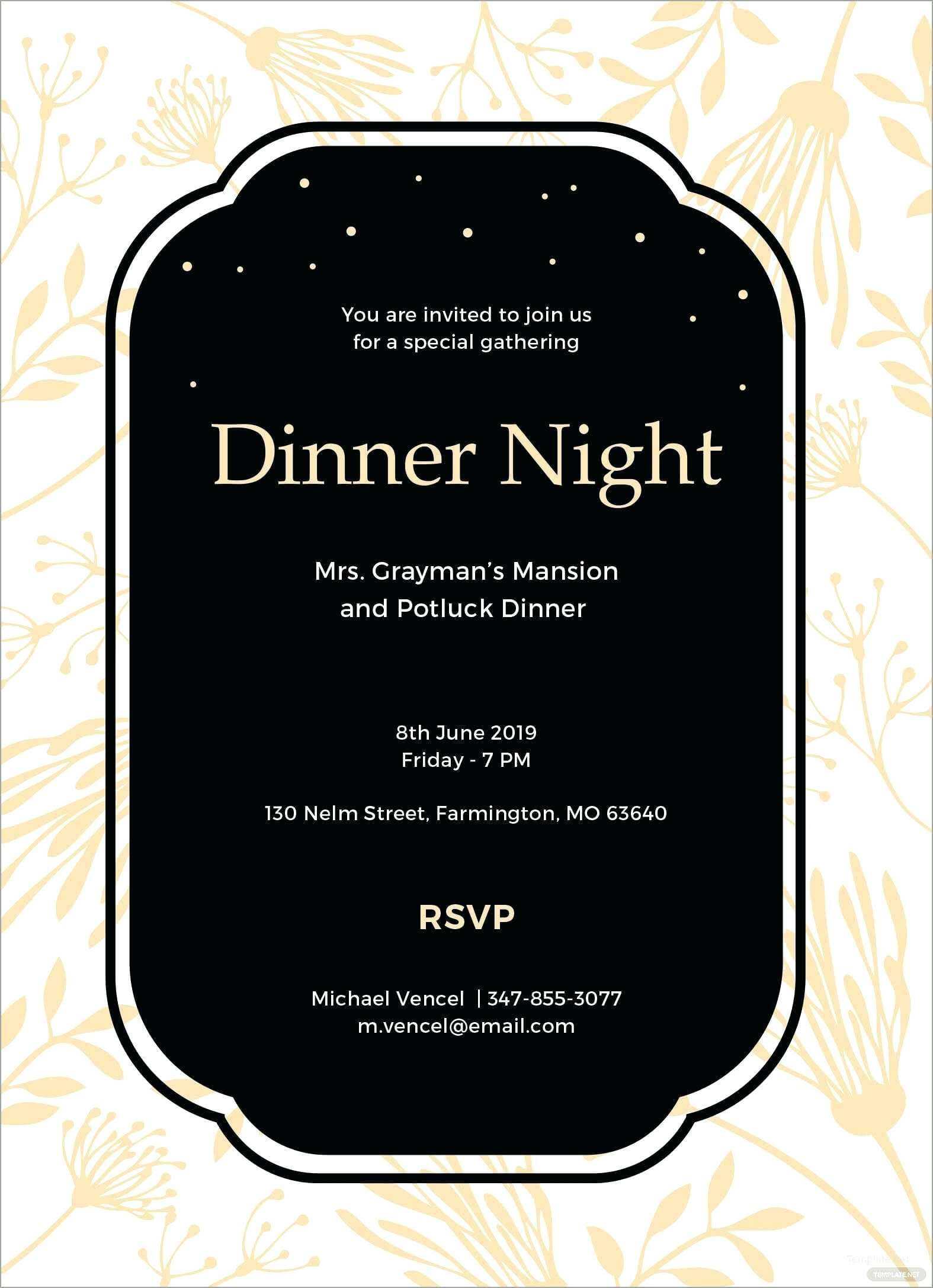 Free Event Invitation Template – Wovensheet.co Regarding Free Dinner Invitation Templates For Word