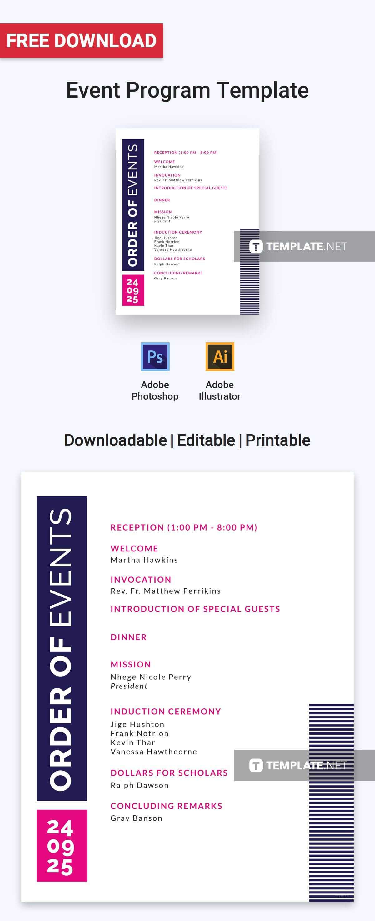 Free Event Program Invitation | Program Templates & Designs Within Free Event Program Templates Word