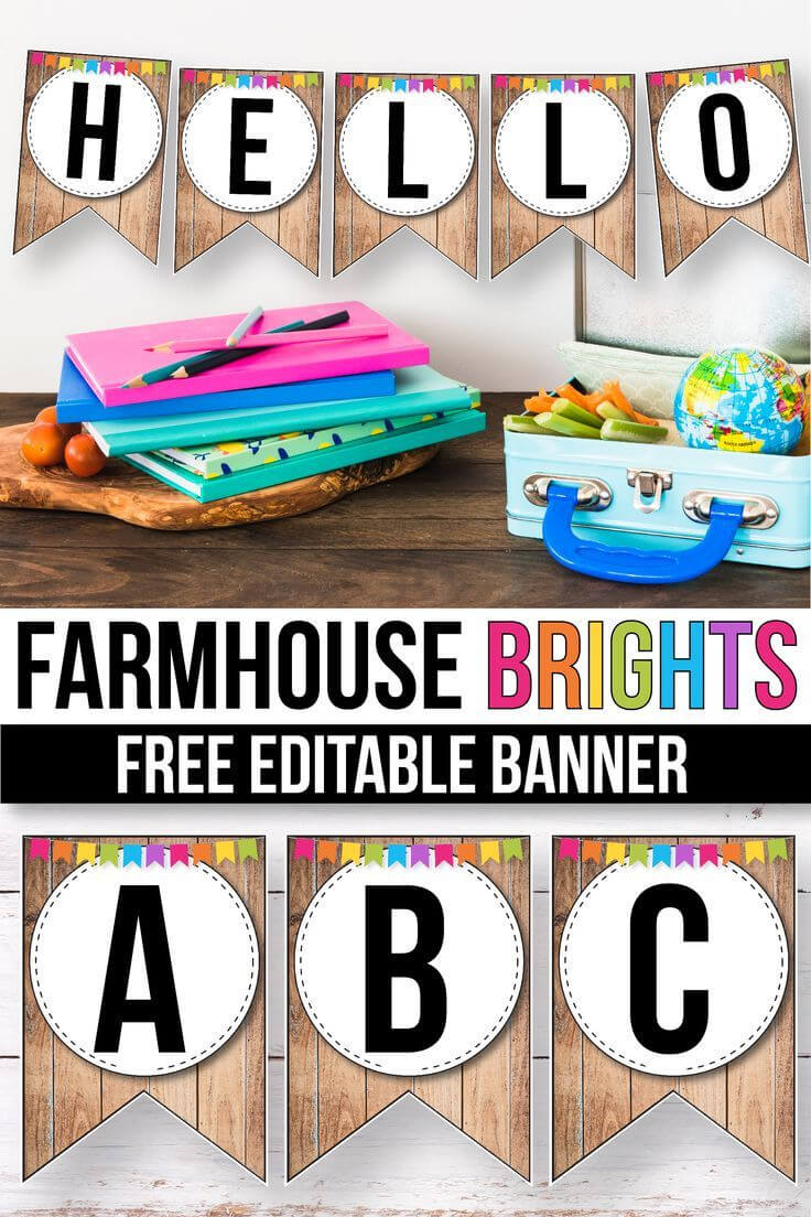 Free Farmhouse Banner For The Classroom – Modern Farmhouse With Classroom Banner Template