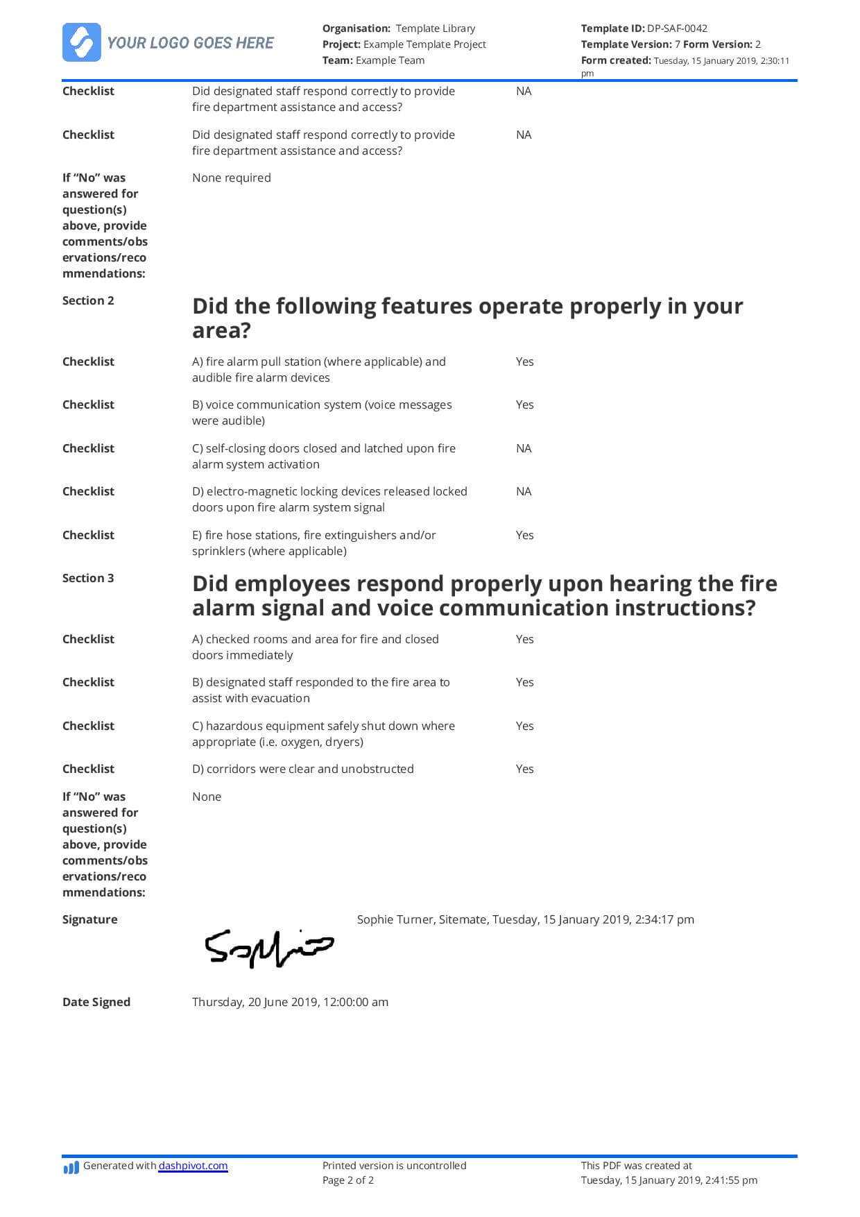 Free Fire Drill Report Template – Use, Customise, Download Intended For Fire Evacuation Drill Report Template