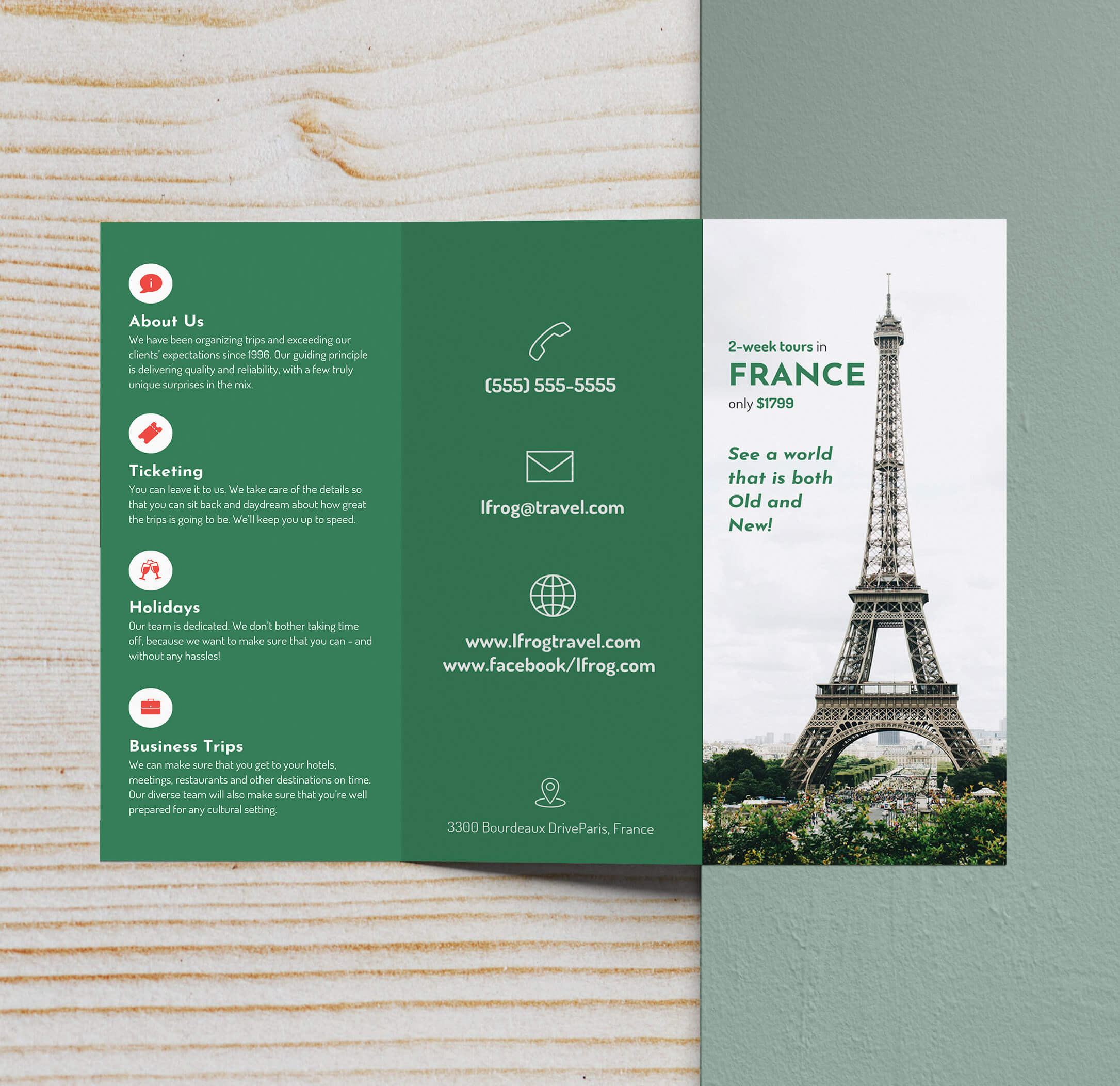 Free Fold 009 Download France Travel Top Brochure Ideas Regarding Tri Fold Brochure Publisher Template