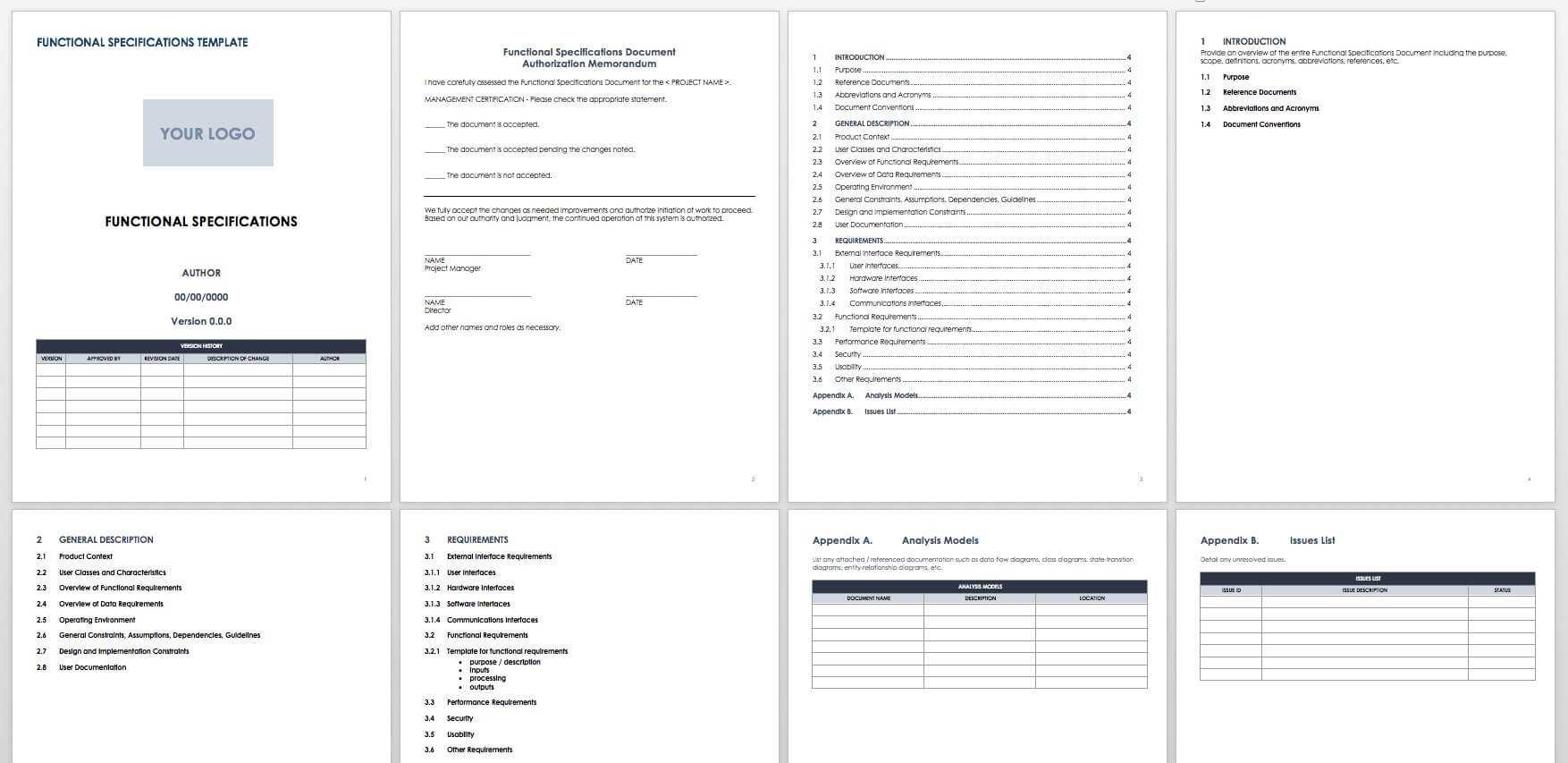 Free Functional Specification Templates | Smartsheet In Report Specification Template