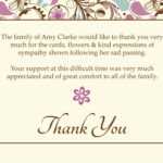 Free Funeral Thank You Cards Templates Ideas | "worth Regarding Sympathy Thank You Card Template