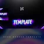 Free Gfx: Neon Youtube Banner Template (+Tutorial) – Photoshop 2018 Regarding Yt Banner Template