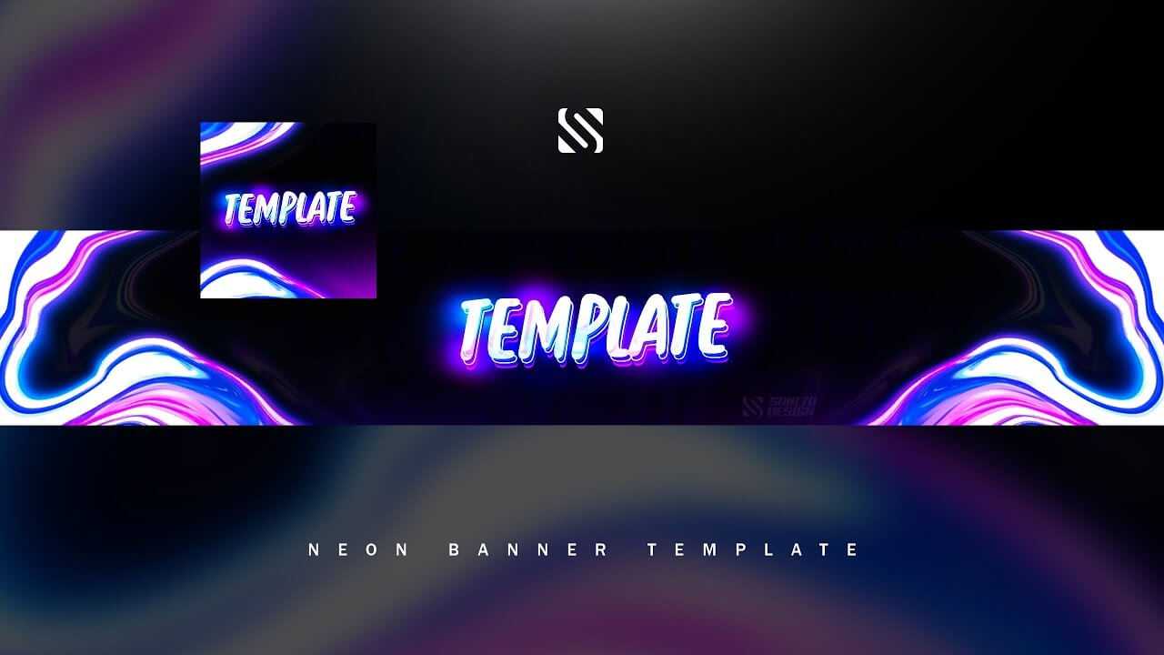 Free Gfx: Neon Youtube Banner Template (+Tutorial) – Photoshop 2018 Regarding Yt Banner Template