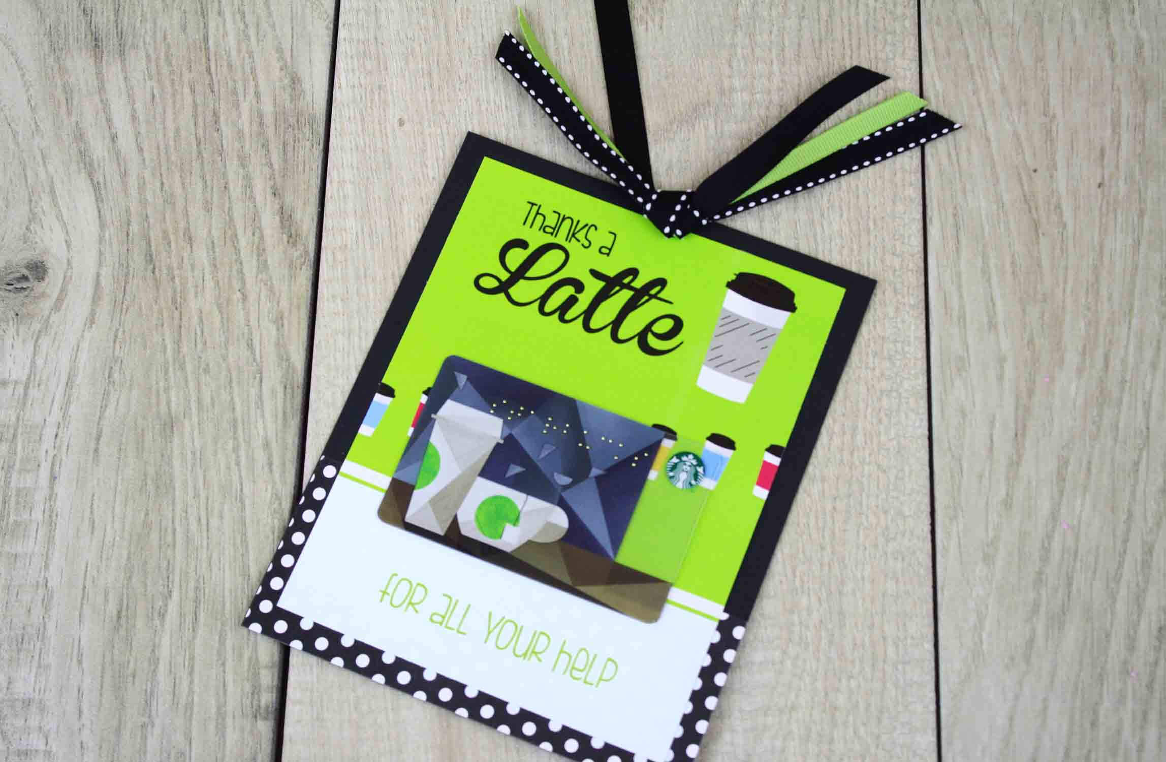 Free Gift Card Holders – Say Thank You With Gift Cards Pertaining To Thanks A Latte Card Template