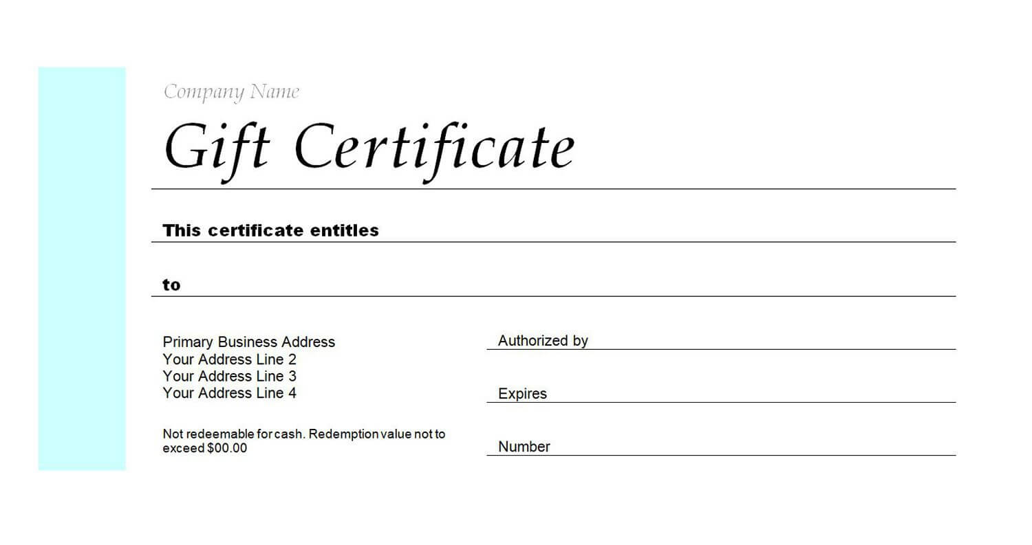 Free Gift Certificate Templates You Can Customize Regarding Fillable Gift Certificate Template Free