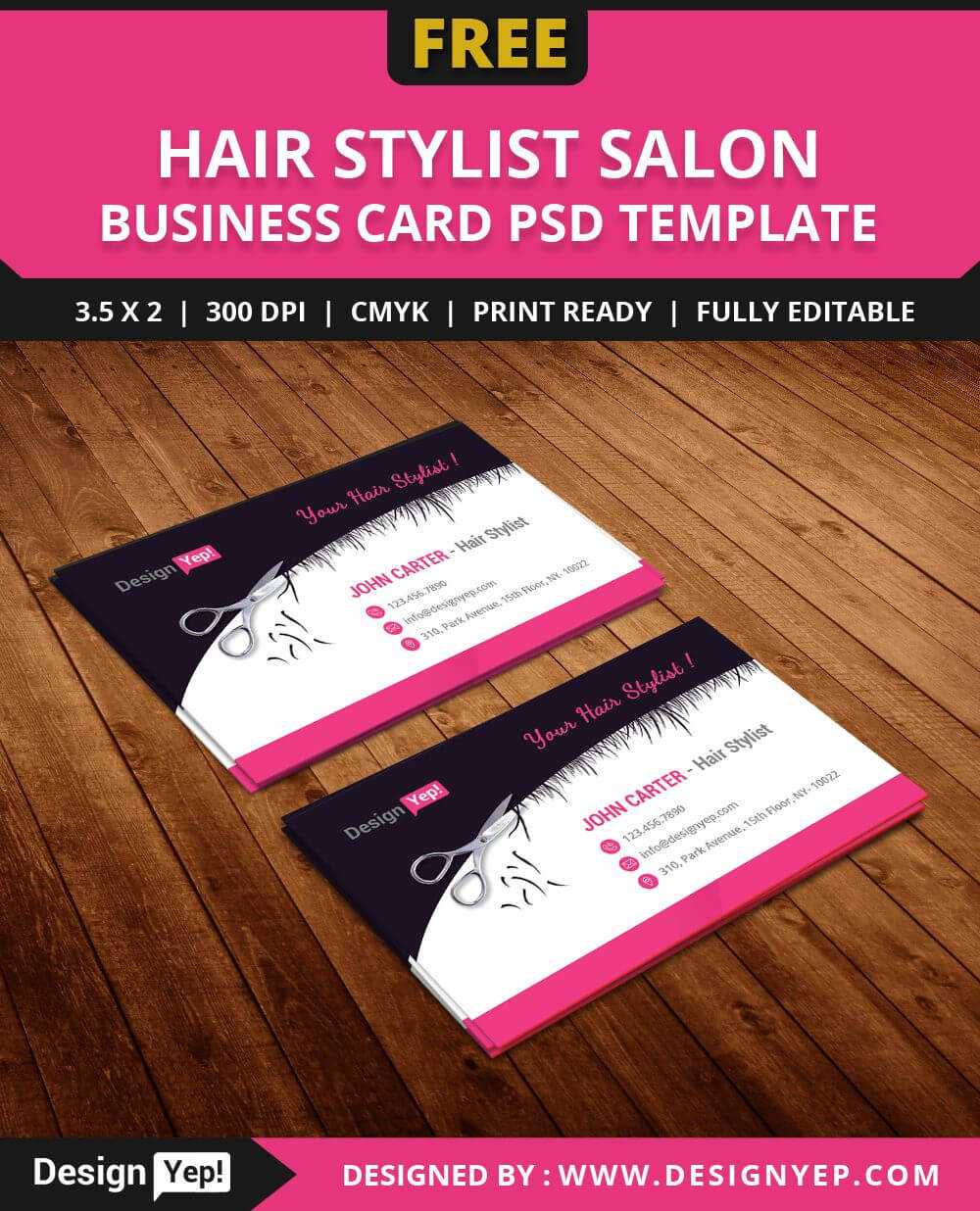 Free Hair Stylist Salon Business Card Template Psd | Free Pertaining To Hair Salon Business Card Template