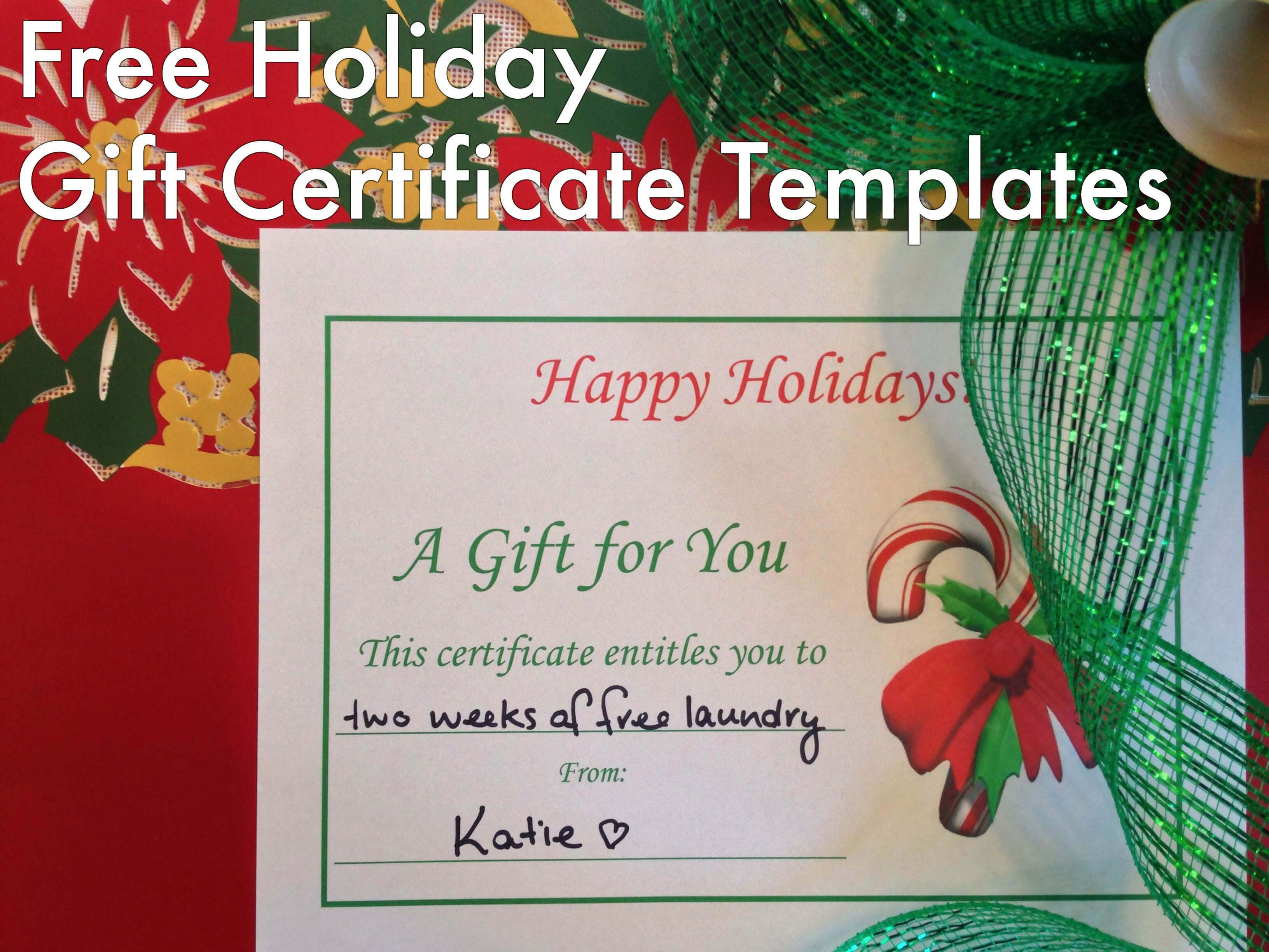 Free Holiday Gift Certificates Templates To Print | Tis The For Homemade Christmas Gift Certificates Templates