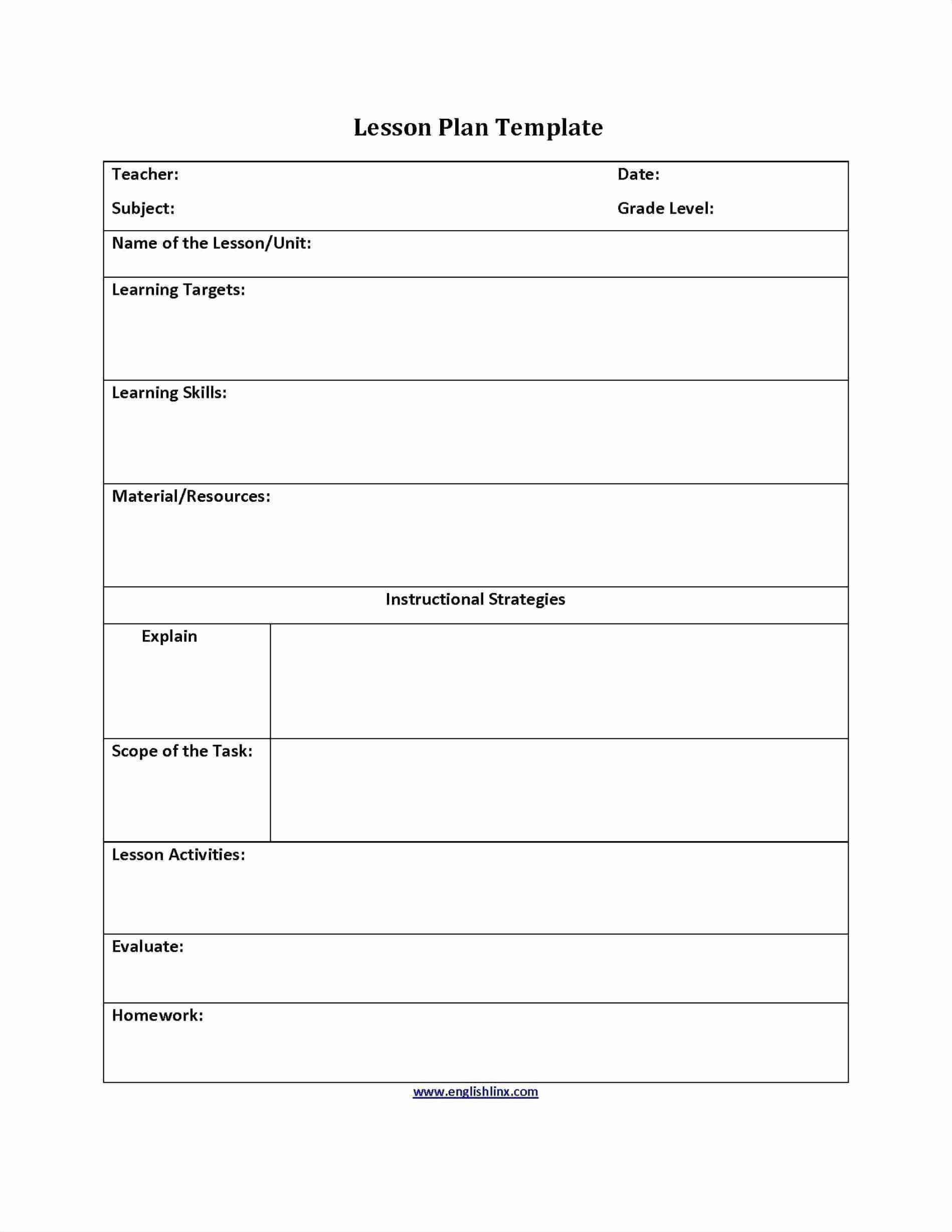 Free Homeschool Lesson Plan Templates Elegant British Regarding Blank Unit Lesson Plan Template